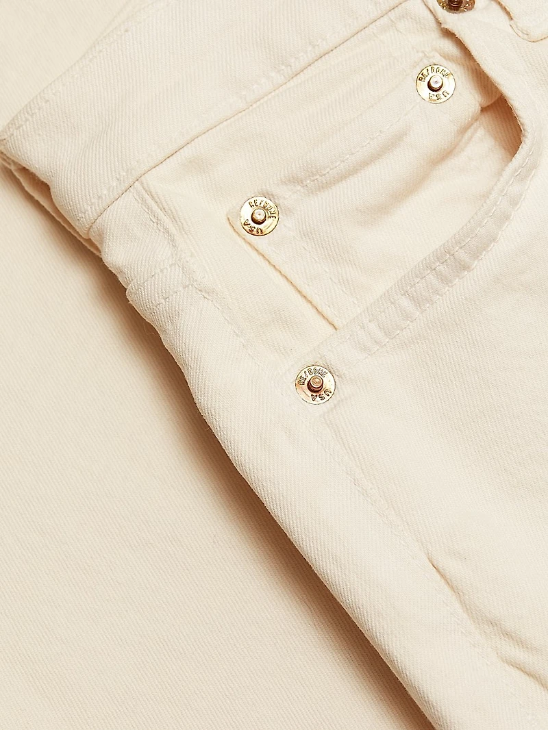 Stretch Mid-Rise Wide-Leg Crop Jeans