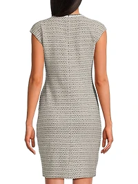 Tanya Foster x Ming Wang Tweed Boatneck Sheath Dress