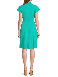 Tanya Foster x Ming Wang Sunburst Rib-Knit Minidress