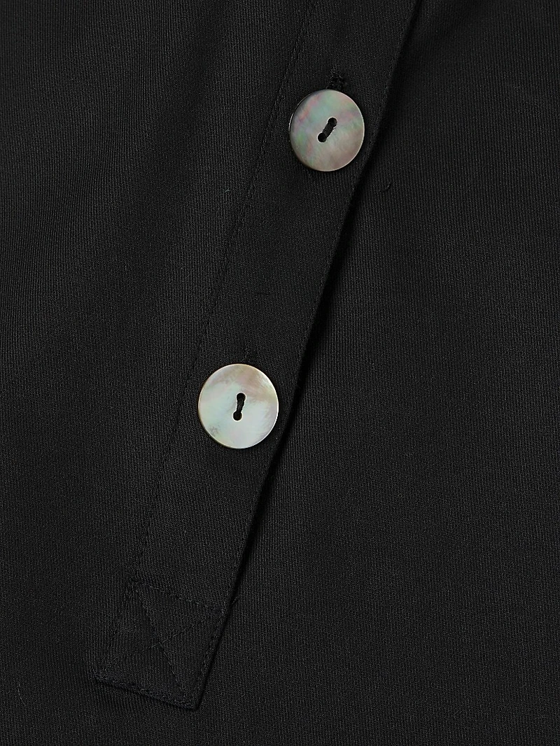 Tanya Foster x Ming Wang Plus Sateen Button-Front Minidress