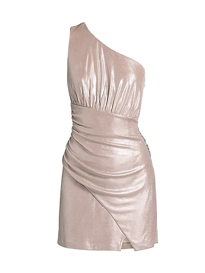 Amelie Metallic One-Shoulder Minidress