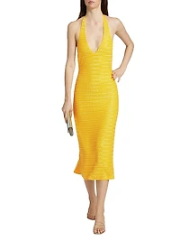 Sloan Beaded Halterneck Midi Dress