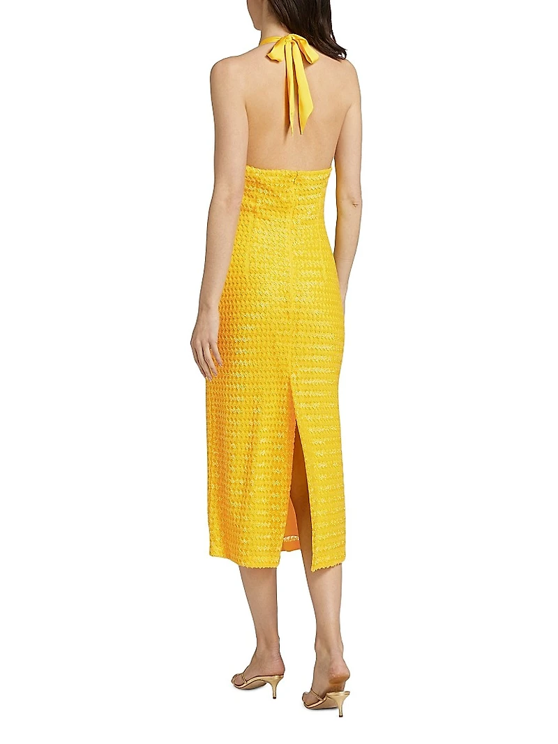 Sloan Beaded Halterneck Midi Dress