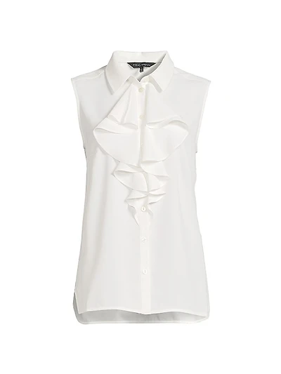 Tanya Foster x Ming Wang Plus Waterfall Ruffle Tank