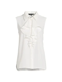 Tanya Foster x Ming Wang Plus Waterfall Ruffle Tank
