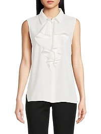 Tanya Foster x Ming Wang Plus Waterfall Ruffle Tank