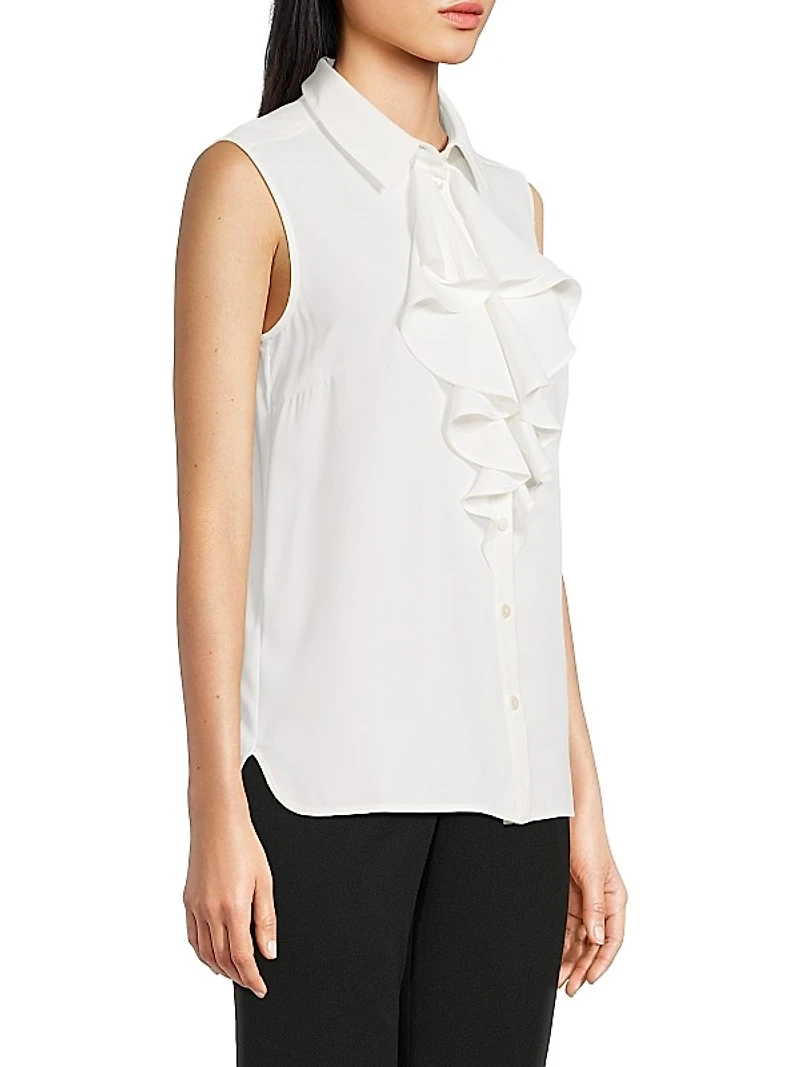 Tanya Foster x Ming Wang Plus Waterfall Ruffle Tank