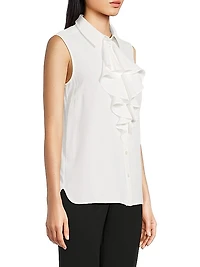 Tanya Foster x Ming Wang Plus Waterfall Ruffle Tank