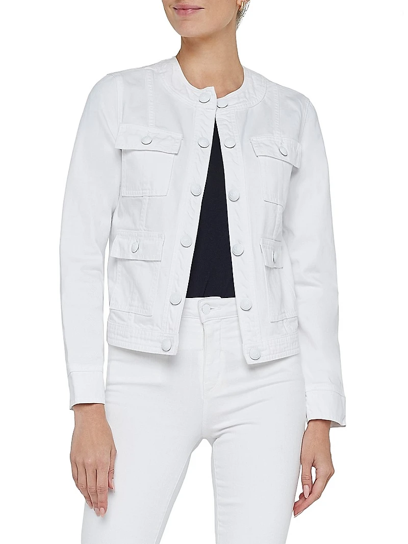 Yari Denim Collarless Jacket