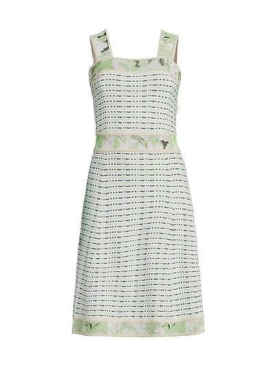 Patterened Knee-Length A-Line Dress