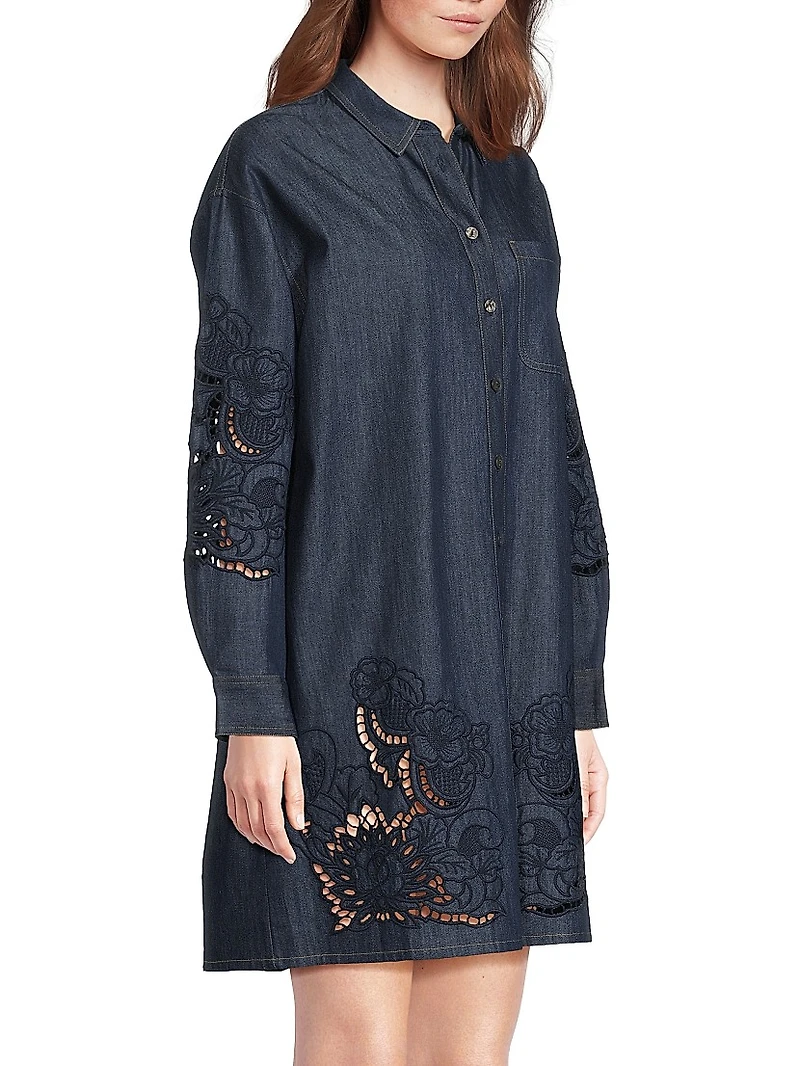 Katella Denim Mini Shirtdress