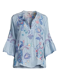 Neilly Embroidered Silk Blouse