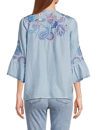 Neilly Embroidered Silk Blouse