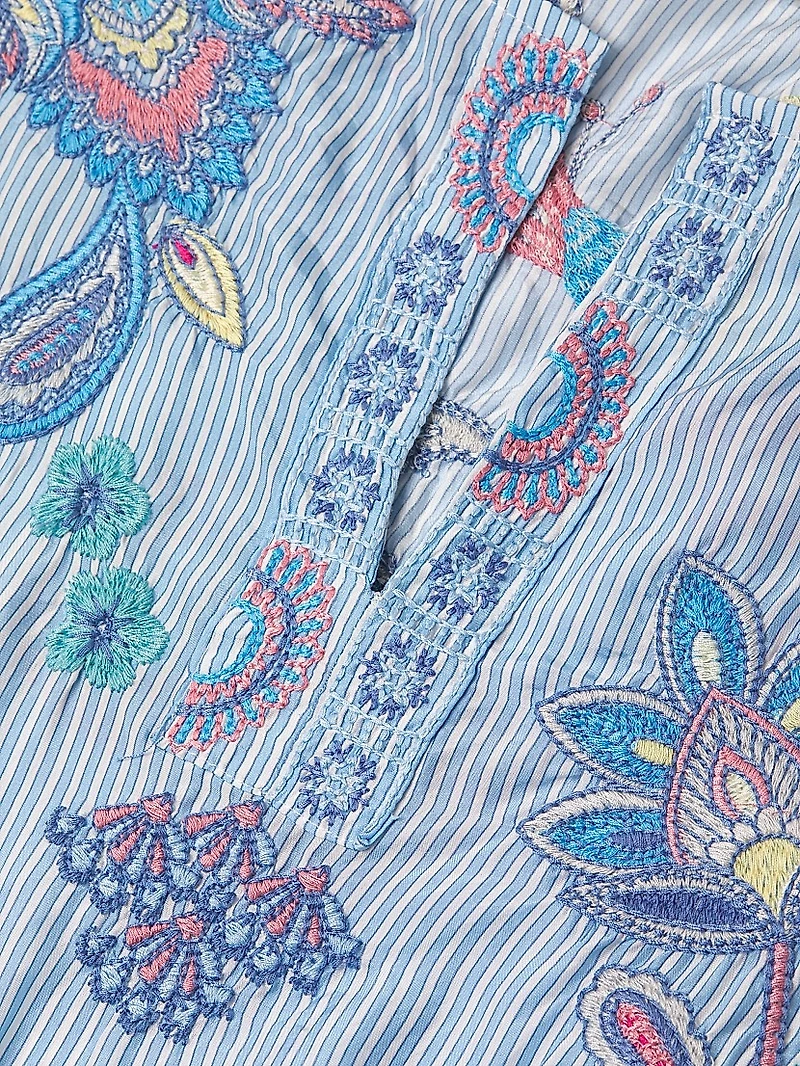 Neilly Embroidered Silk Blouse