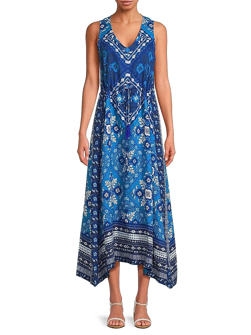 Drawstring Tank Midi-Dress