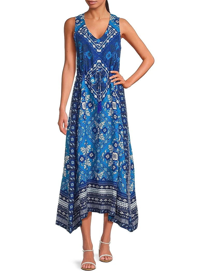 Drawstring Tank Midi-Dress