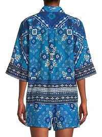 Printed Kimono-Sleeve Shirt