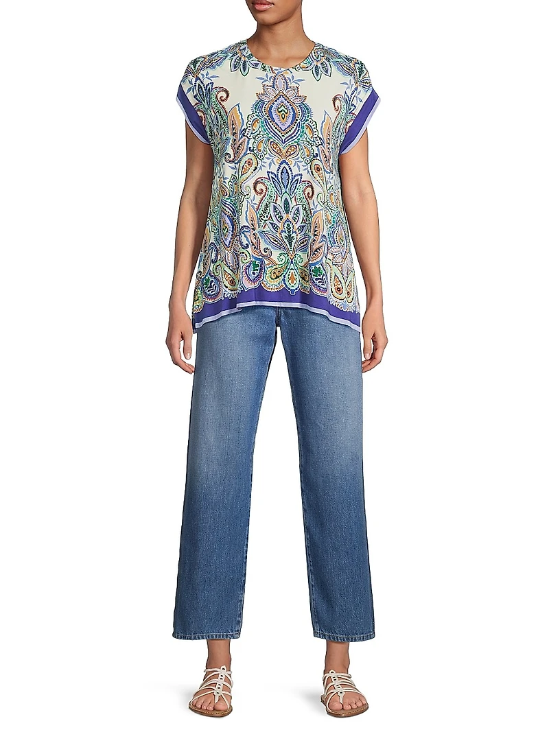 The Janie Favorite Paisley Crewneck Top