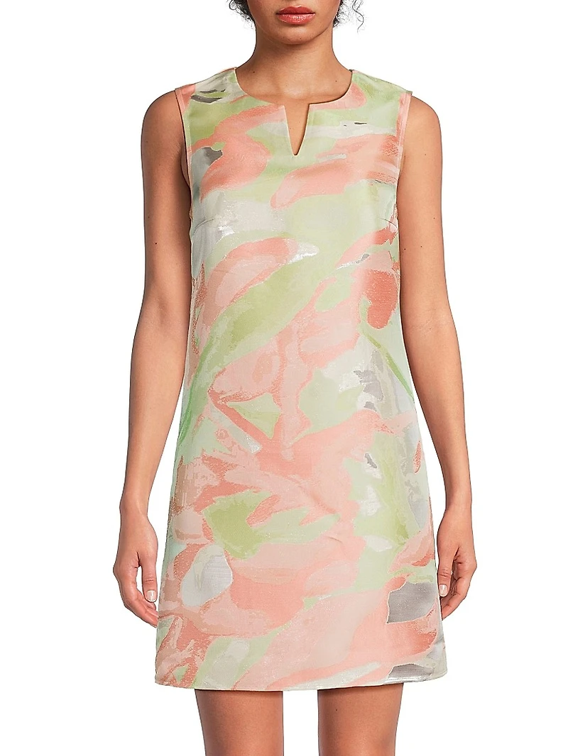Abstract Sleeveless Sheath Minidress