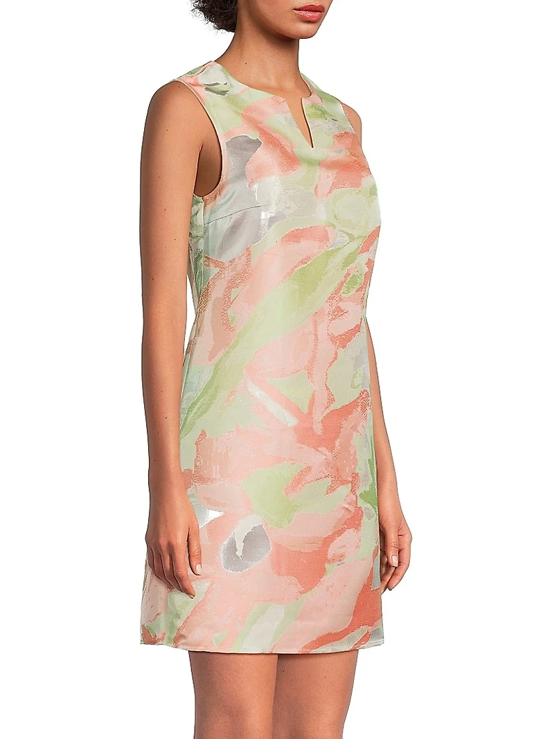 Abstract Sleeveless Sheath Minidress