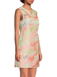 Abstract Sleeveless Sheath Minidress