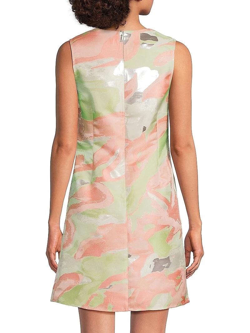 Abstract Sleeveless Sheath Minidress