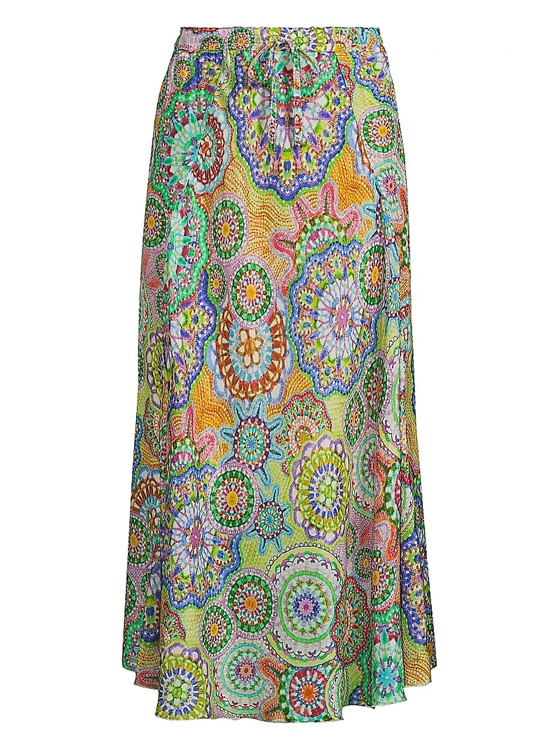 Kiki Printed Silk Maxi Skirt