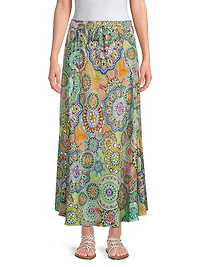 Kiki Printed Silk Maxi Skirt