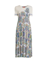The Janie Favorite Paisley Stretch Jersey Midi-Dress