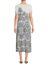 The Janie Favorite Paisley Stretch Jersey Midi-Dress