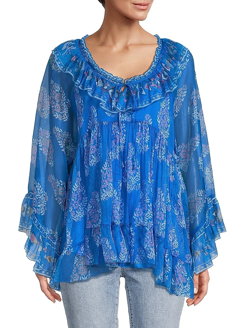 Gal Ruffle Tie Blouse