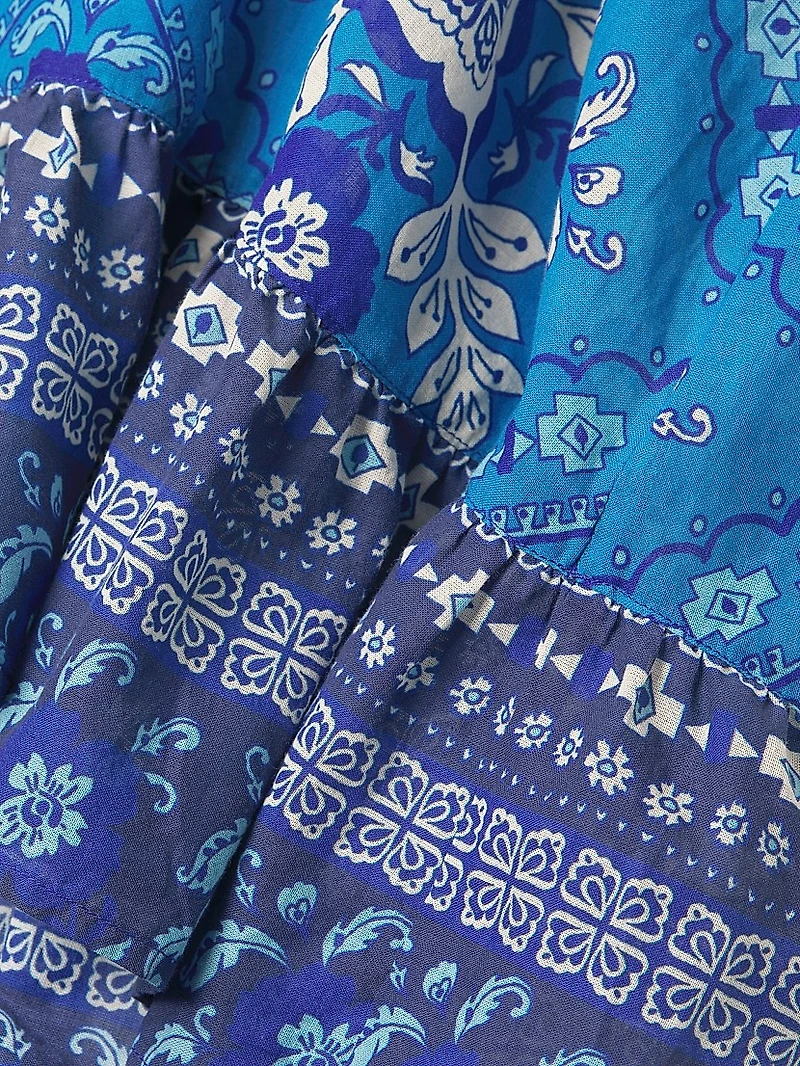 Ciena Printed Flounce Shift Midi-Dress