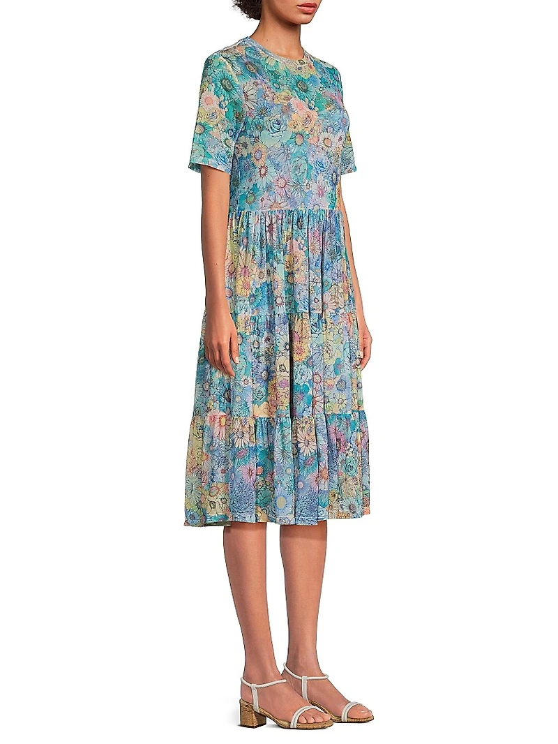 Mesh Tiered Slip Dress