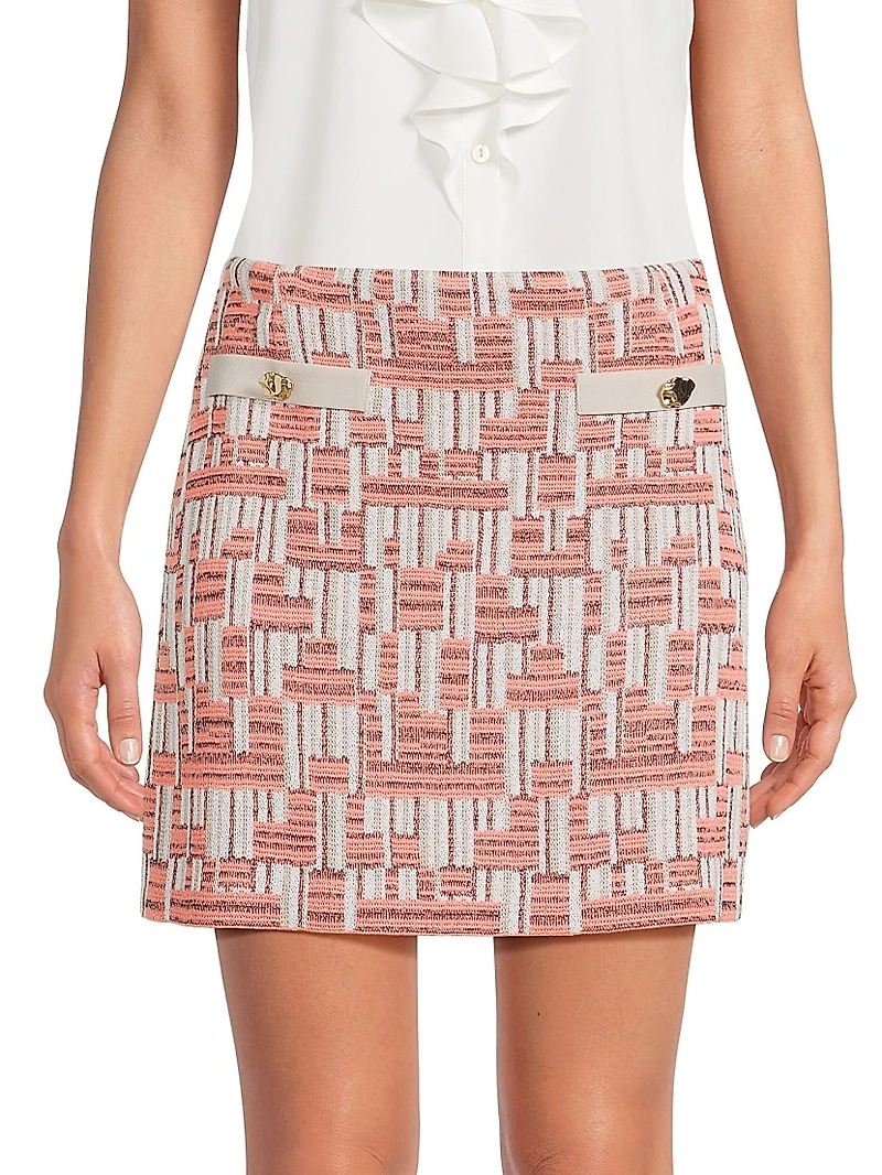 Geometric Knit Miniskirt