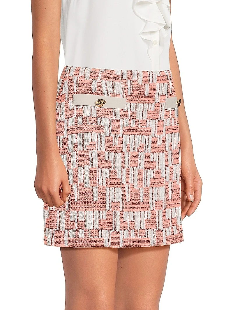 Geometric Knit Miniskirt