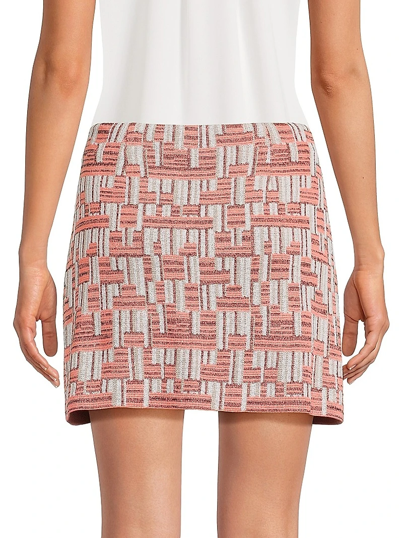 Geometric Knit Miniskirt