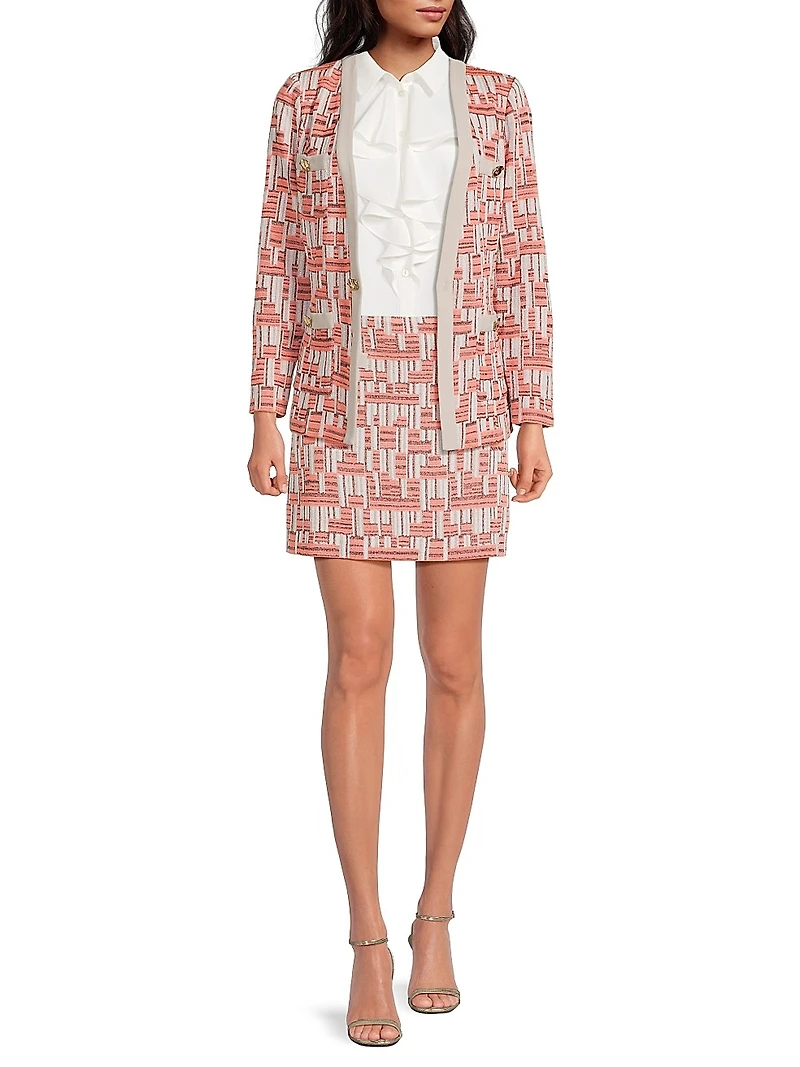 Geometric Knit Miniskirt