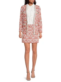 Geometric Knit Miniskirt