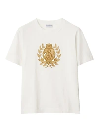 B Crest Embroidered Cotton T-Shirt