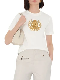 B Crest Embroidered Cotton T-Shirt