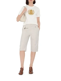 B Crest Embroidered Cotton T-Shirt