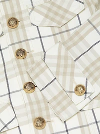 Check Cotton Peplum Jacket