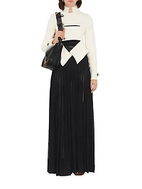 Belted Pleated Maxi Skirt