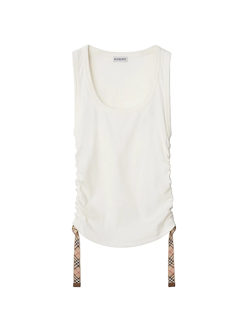 Ruched Cotton Tank Top