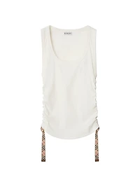 Ruched Cotton Tank Top