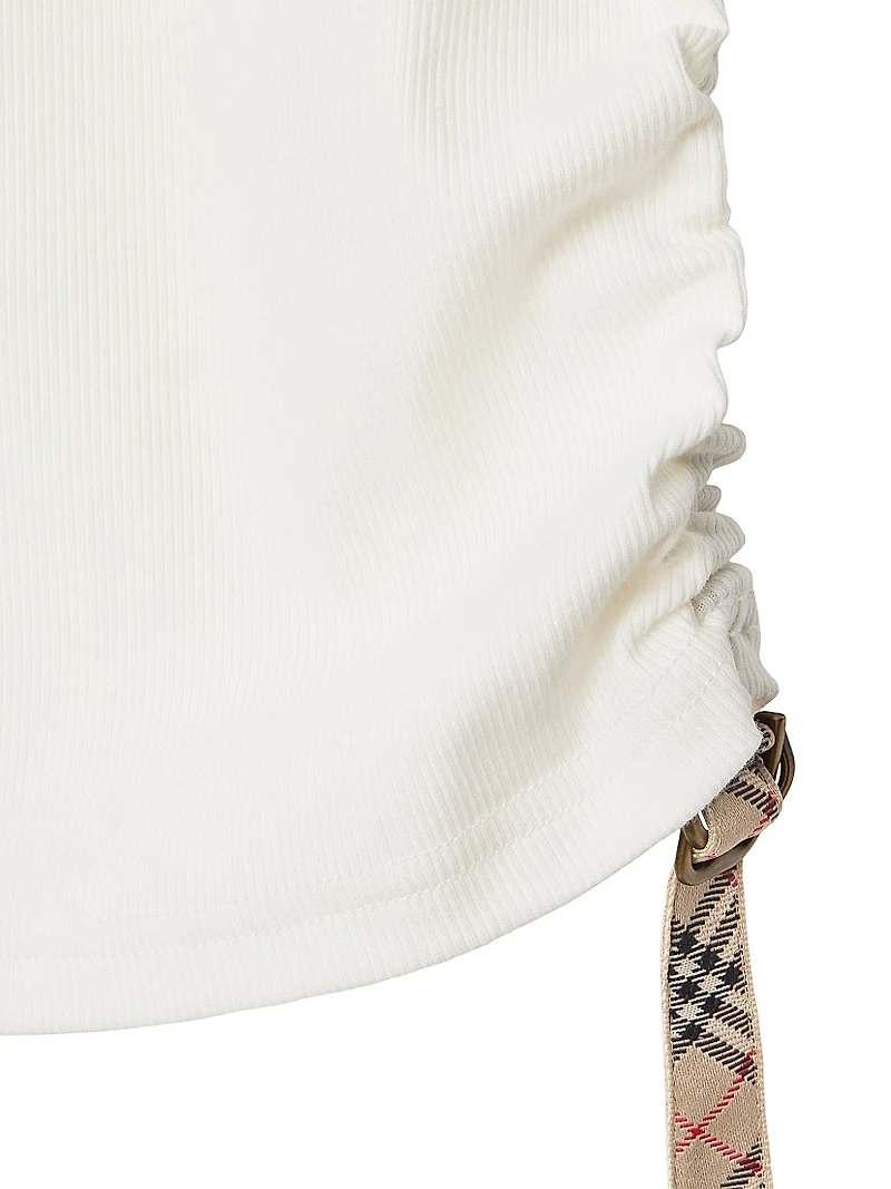 Ruched Cotton Tank Top