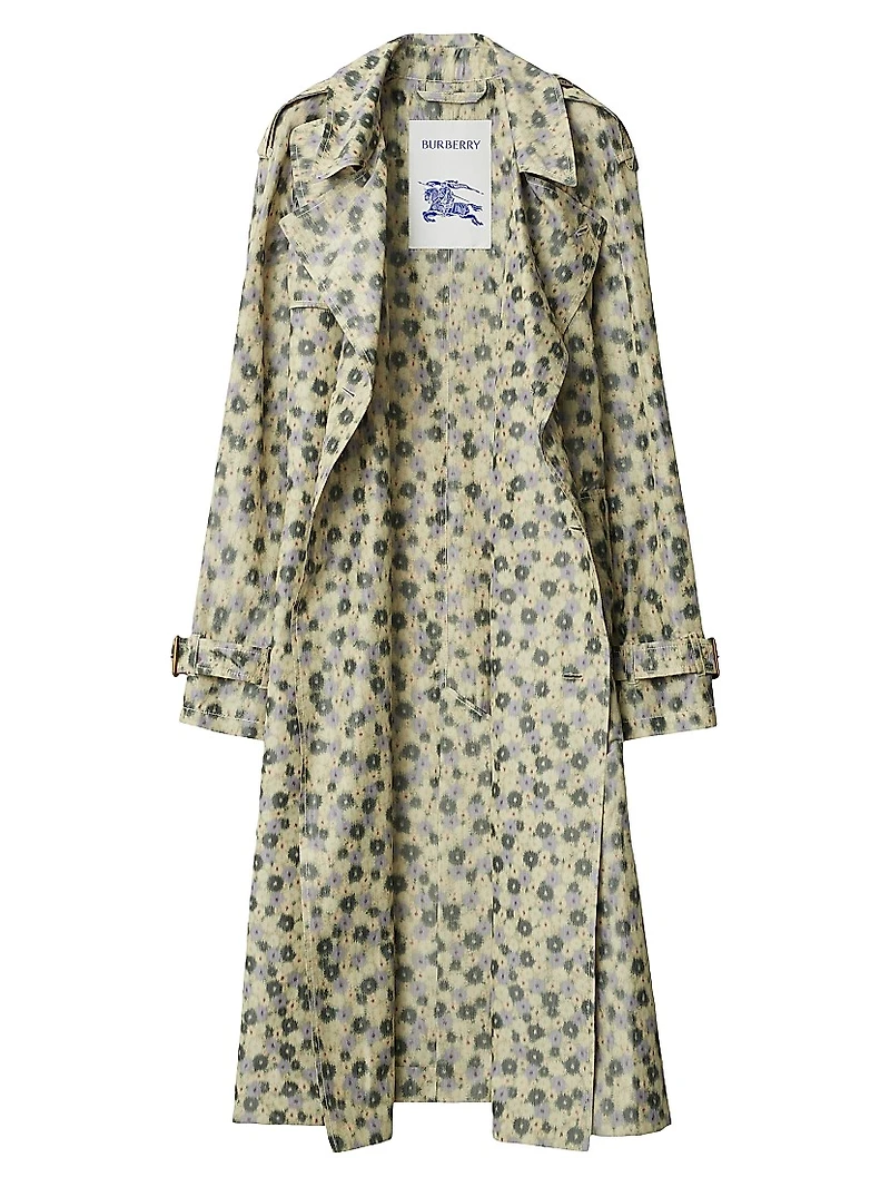 Floral Belted Trench Coat