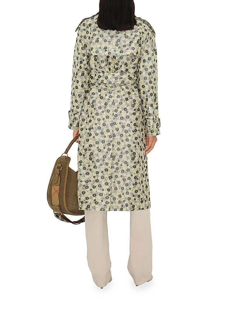 Floral Belted Trench Coat