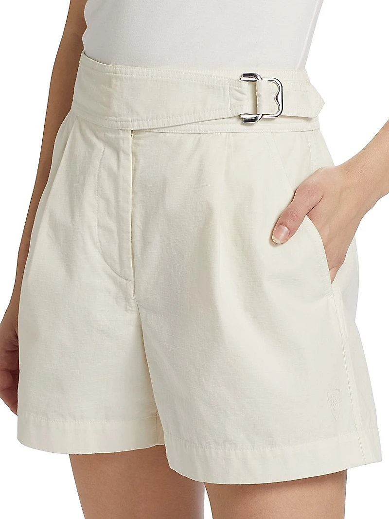 Belted Cotton Shorts