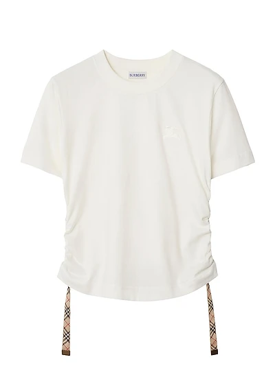 Ruched Cotton T-Shirt